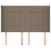 vidaXL Čelo postele typu u&scaron;&aacute;k taupe 147x16x118/128 cm textil