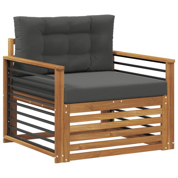 vidaXL Venkovn&iacute; pohovkov&aacute; souprava Masivn&iacute; ak&aacute;ciov&eacute; dřevo a polyester