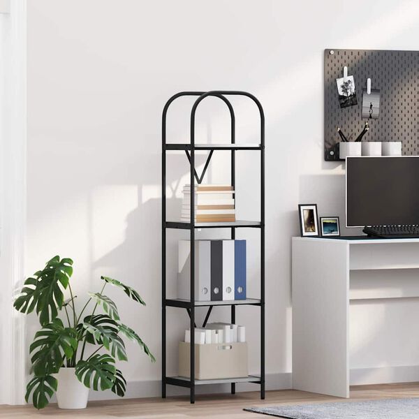 vidaXL Knihovna &Scaron;ed&aacute; Sonoma 40 x 30 x 146 cm Kompozitn&iacute; dřevo