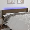 vidaXL Čelo postele s LED tmavě hněd&eacute; 183 x 16 x 78/88 cm textil