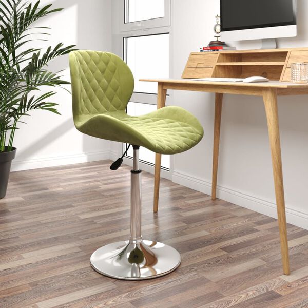 vidaXL Otočn&aacute; j&iacute;deln&iacute; židle světle zelen&aacute; samet