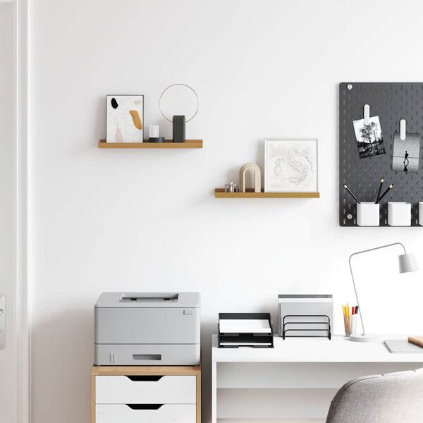 vidaXL N&aacute;stěnn&aacute; polička 2 pcs B&eacute;žov&aacute; 40 x 9 x 3 cm kompozitn&iacute; dřevo