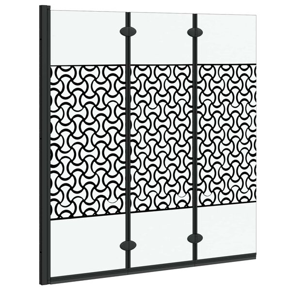 Z&aacute;věs pro sprchu Čern&aacute; a průhledn&aacute; 130 x 130 cm tvrzen&eacute; sklo