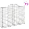 vidaXL Klenut&eacute; gabionov&eacute; ko&scaron;e 9 ks 200x30x140/160cm pozinkovan&eacute; železo