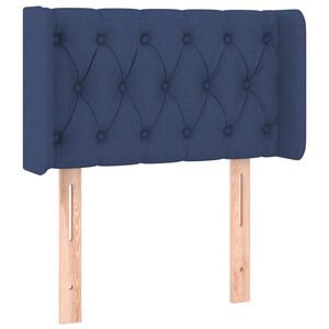 vidaXL Čelo postele typu u&scaron;&aacute;k modr&eacute; 83 x 16 x 78/88 cm textil