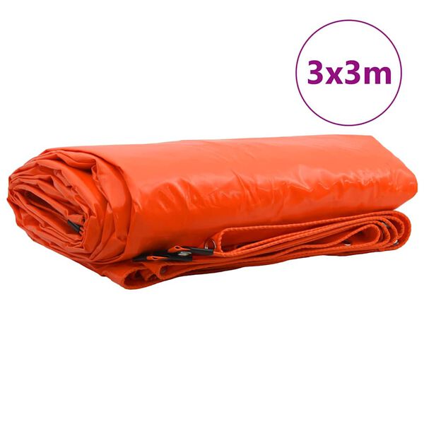 vidaXL Plachta 650g / m&sup2; Oranžov&aacute; 3 x 3 m