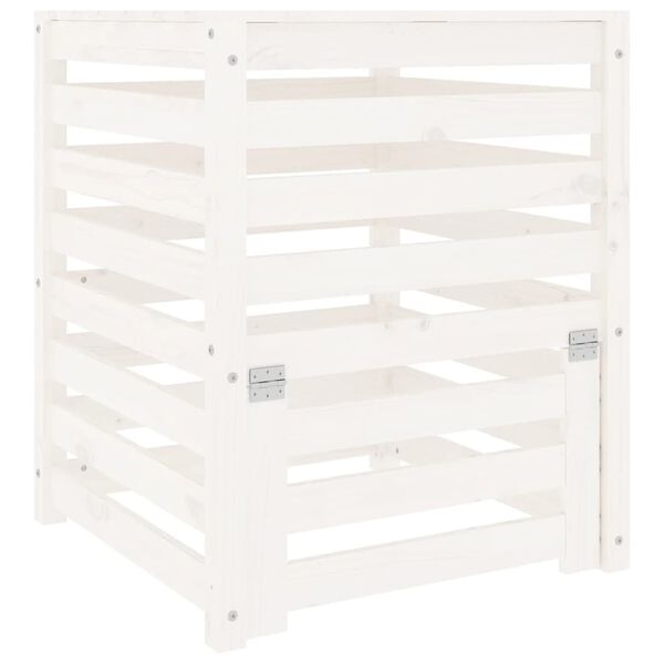 vidaXL Kompostér bílý 63,5 x 63,5 x 77,5 cm masivní borové dřevo