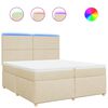 vidaXL Box spring postel s matrac&iacute; kr&eacute;mov&aacute; 200x200 cm textil