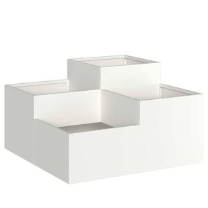 vidaXL Zahradn&iacute; pěstebn&iacute;k B&iacute;l&aacute; 80 x 80 x 48 cm Ocel