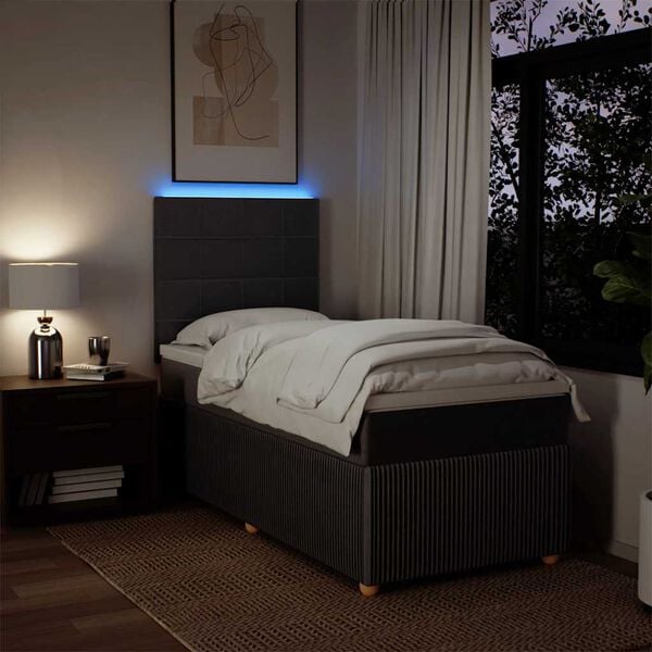 vidaXL Box spring postel s matrac&iacute; tmavě hněd&aacute; 90x200 cm textil