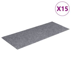 vidaXL Schodov&eacute; rohože samolepic&iacute; 15 ks 60 x 25 cm světle &scaron;ed&eacute; obd&eacute;ln&iacute;kov&eacute;