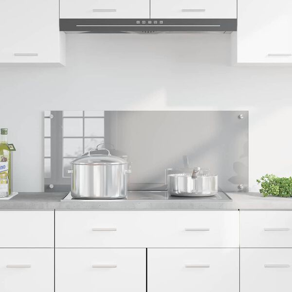 vidaXL Kuchyňská zástěna Světle šedá 100 x 40 x 0,6 cm tvrzené sklo