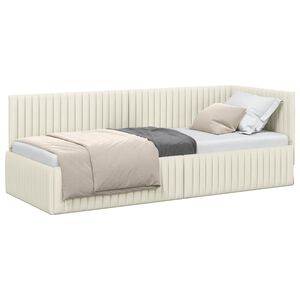 vidaXL Rohov&yacute; r&aacute;m postele s čelo Kr&eacute;mov&aacute; 80 cm x 200 cm samet