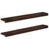 vidaXL Parapety 2 ks Tmavě hněd&aacute; 100 x 20 x 2 cm Masivn&iacute; bukov&eacute; dřevo