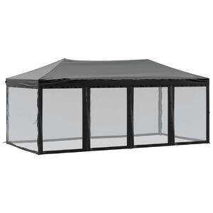 vidaXL Skl&aacute;dac&iacute; party stan s bočn&iacute;mi stěnami čern&yacute; 3 x 6 m