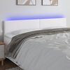vidaXL Čelo postele s LED b&iacute;l&eacute; 180x5x78/88 cm uměl&aacute; kůže