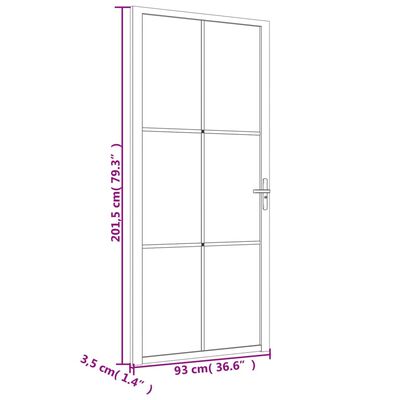 vidaXL Interiérové dveře 93 x 201,5 cm černé matné sklo a hliník