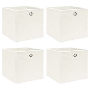 vidaXL &Uacute;ložn&eacute; boxy 4 ks b&iacute;l&eacute; 32 x 32 x 32 cm textil
