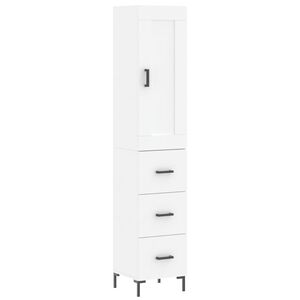 vidaXL Skř&iacute;ň highboard b&iacute;l&aacute; 34,5 x 34 x 180 cm kompozitn&iacute; dřevo
