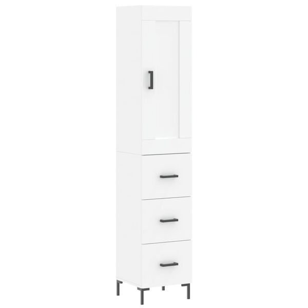 vidaXL Skř&iacute;ň highboard b&iacute;l&aacute; 34,5 x 34 x 180 cm kompozitn&iacute; dřevo