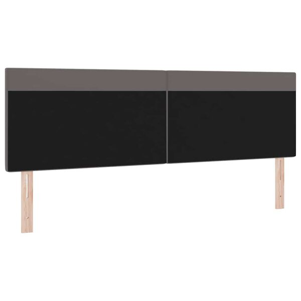 vidaXL LED hlavov&aacute; deska &Scaron;ed&aacute; 180 cm Uměl&aacute; kůže