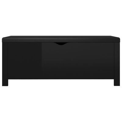 vidaXL Úložný box s poduškou černý vysoký lesk 105x40x45cm dřevotříska