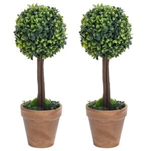 vidaXL Uměl&eacute; zimostr&aacute;zy ve tvaru koule 2 ks s květin&aacute;či zelen&eacute; 33 cm
