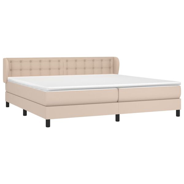 vidaXL Box spring postel s matrac&iacute; cappuccino 200 x 200 cm uměl&aacute; kůže