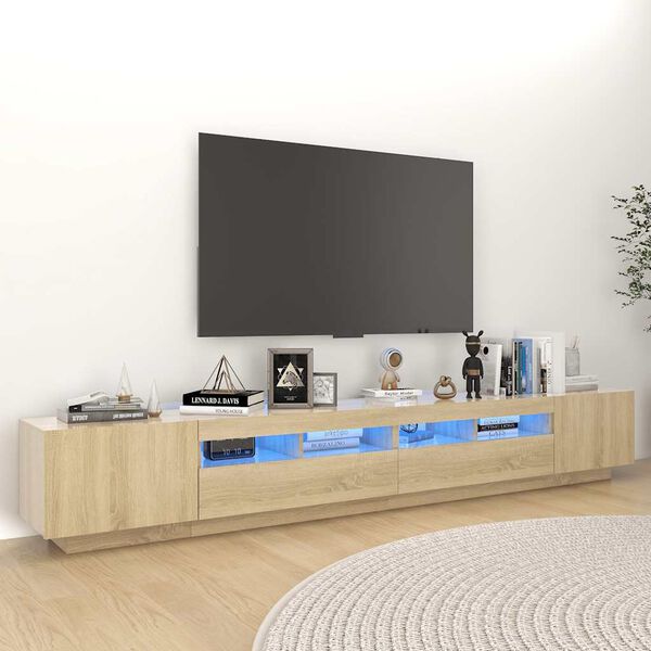 vidaXL TV skř&iacute;ňka s LED osvětlen&iacute;m dub sonoma 260 x 35 x 40 cm
