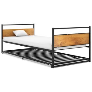 vidaXL R&aacute;m vysouvac&iacute; postele čern&yacute; kov 90 x 200 cm