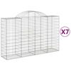 vidaXL Klenut&eacute; gabionov&eacute; ko&scaron;e 7 ks 200x50x120/140cm pozinkovan&eacute; železo