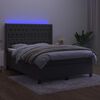 vidaXL Box spring postel s matrac&iacute; a LED tmavě &scaron;ed&aacute; 140x190 cm samet