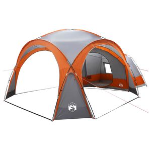 vidaXL Bočn&iacute; stan &Scaron;ed&aacute; a oranžov&aacute; 643 x 408 x 260 cm Polyester a ocel