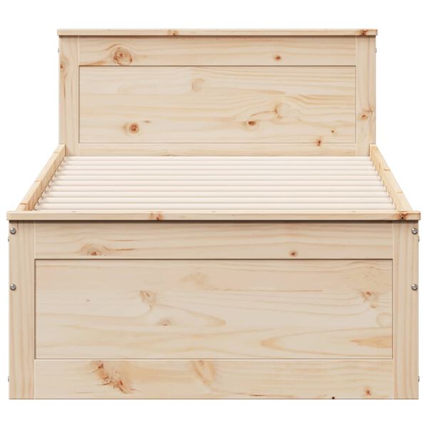 vidaXL Postel bez matrace s čelem 100 x 200 cm masivn&iacute; borovice