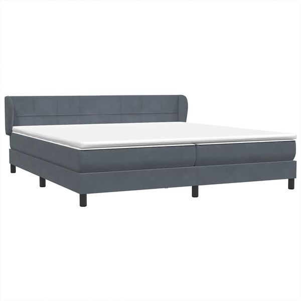vidaXL Postel Box Spring s matracemi tmavě &scaron;ed&aacute; 180x210 cm samet