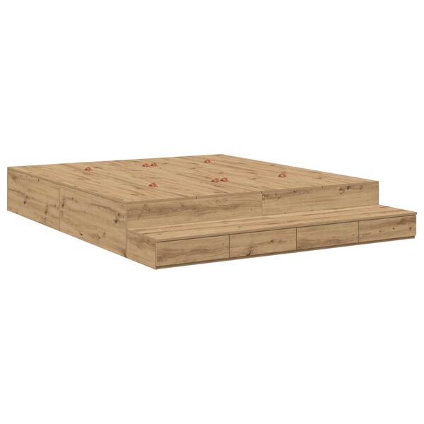 vidaXL R&aacute;m postele s &uacute;ložn&yacute;m prostorem se z&aacute;suvkou dub artisan