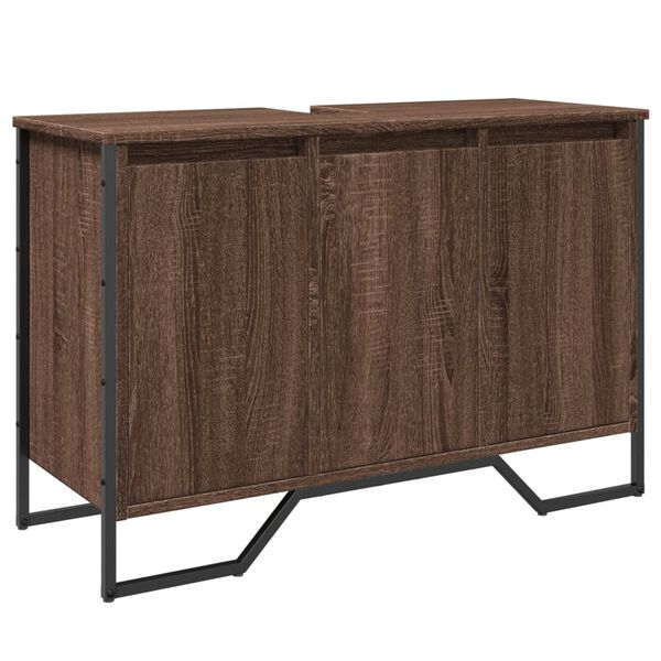 vidaXL Koupelnová skříňka pod umyvadlo hnědý dub 91x35x60 cm kompozit