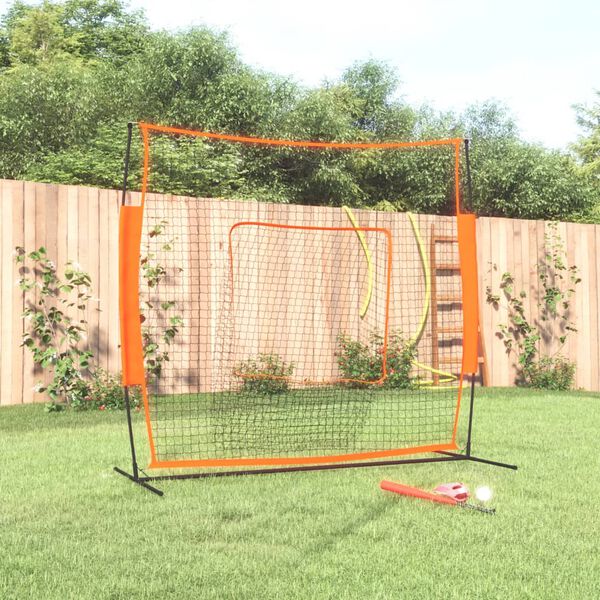vidaXL Přenosná baseballová síť oranžová/černá 219x107x212cm ocel a PES