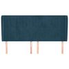 vidaXL Čelo postele typu u&scaron;&aacute;k tmavě modr&aacute; 163x23x118/128 cm samet