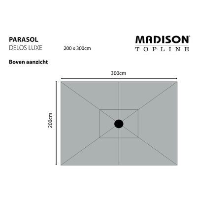 Madison Slunečník Delos Luxe, 300x200 cm, šedý, PAC5P014