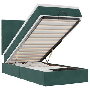 vidaXL Osmansk&yacute; r&aacute;m postele s matracemi tmavě &scaron;ed&aacute; 90x200cm samet