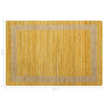 vidaXL Ručně vyráběný koberec juta žlutý 80 x 160 cm