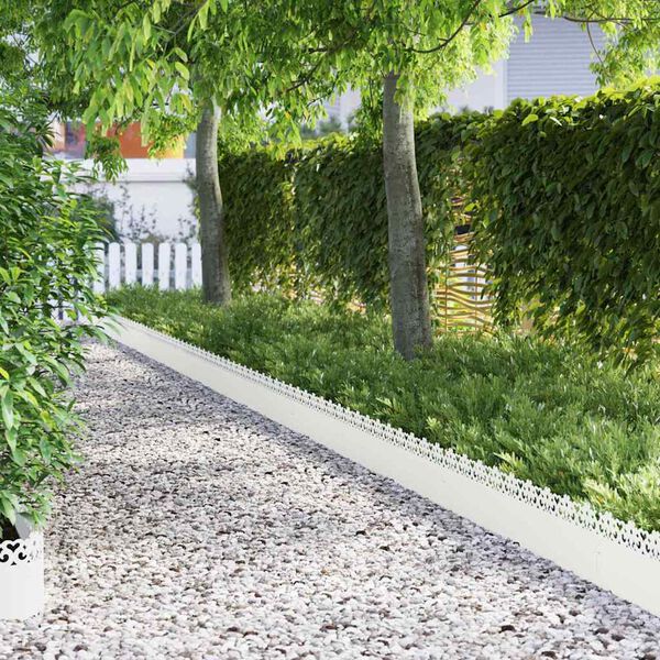 vidaXL Obrubn&iacute;ky tr&aacute;vn&iacute;ku 20 pcs B&iacute;l&aacute; 103 x 0,05 x 22 cm Ocel