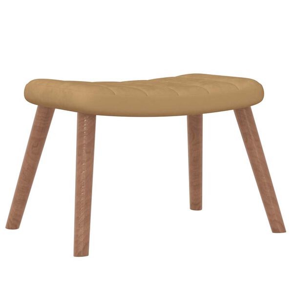 vidaXL Houpac&iacute; křeslo se stoličkou hněd&eacute; samet