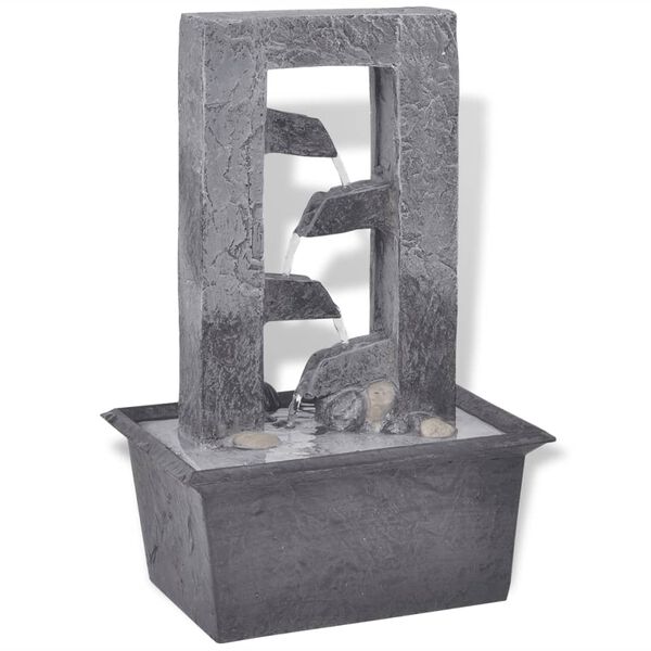 vidaXL Interiérová fontánka s LED osvětlením, polyresin