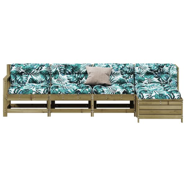 vidaXL 5d&iacute;ln&aacute; zahradn&iacute; sedac&iacute; souprava a podu&scaron;ky impregnovan&aacute; borovice