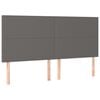 vidaXL Čelo postele &scaron;ed&eacute; 200 x 5 x 118/128 cm uměl&aacute; kůže