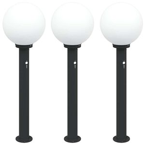 vidaXL Sloupkov&aacute; světla se senzorem 3 ks 80 cm čern&aacute; IP44