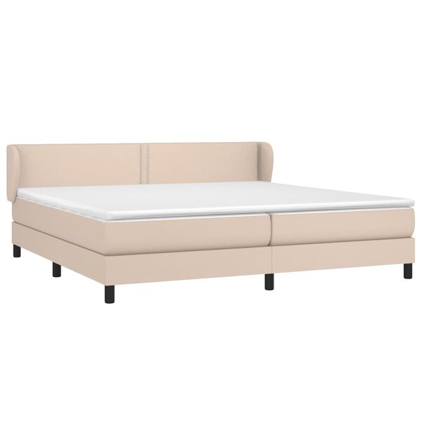 vidaXL Box spring postel s matrac&iacute; cappuccino 200 x 200 cm uměl&aacute; kůže