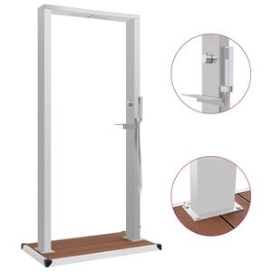 vidaXL Zahradn&iacute; sprcha s vaničkou WPC nerezov&aacute; ocel